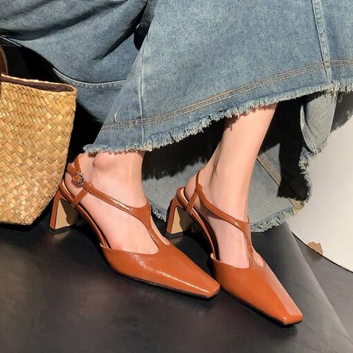 Buy CHIKO Janeisha Square Toe Chunky Heels T-Strap Shoes online shopping cheap