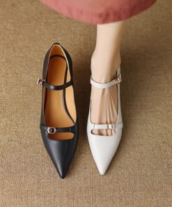 CHIKO Janita Pointy Toe Kitten Heels Mary Jane Shoes