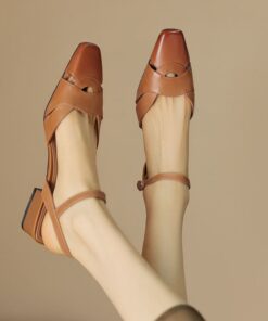 CHIKO Jaylyn Square Toe Block Heels Slingback Shoes