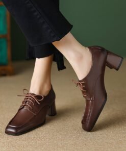 CHIKO Jenisa Square Toe Block Heels Oxfords Shoes