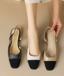 CHIKO Jenny Lee Square Toe Block Heels Slingback Shoes