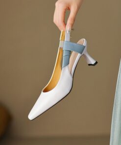 CHIKO Jerica Pointy Toe Block Heels Slingback Shoes