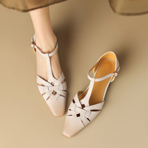 Buy CHIKO Jerrica Square Toe Block Heels T-Strap Shoes online shopping cheap