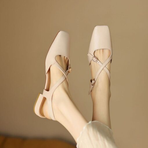 Buy CHIKO Jerrie Square Toe Block Heels Slingback Shoes online shopping cheap