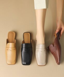 CHIKO Jimena Square Toe Block Heels Clogs/Mules Shoes