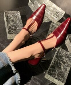 CHIKO Jolynn Pointy Toe Stiletto T-Strap Shoes
