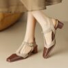 Buy CHIKO Jonni Square Toe Block Heels T-Strap Shoes online shopping cheap
