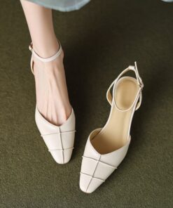 CHIKO Josianne Square Toe Kitten Heels Slingback Shoes