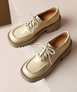 CHIKO Juanita Square Toe Block Heels Oxfords Shoes