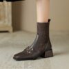 Buy CHIKO Juniper Square Toe Block Heels Ankle Boots online shopping cheap