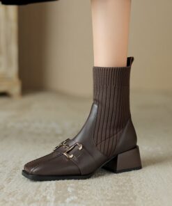 CHIKO Juniper Square Toe Block Heels Ankle Boots