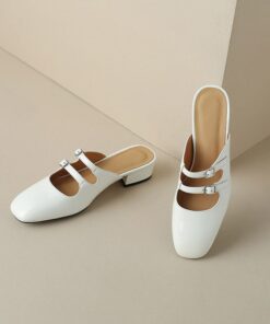 CHIKO Kacey Square Toe Block Heels Clogs/Mules Shoes