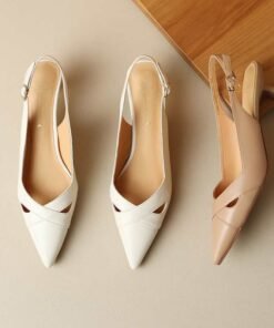 CHIKO Kadelyn Pointy Toe Kitten Heels Slingback Shoes