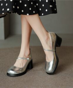 CHIKO Kaisa Round Toe Block Heels Mary Jane Shoes
