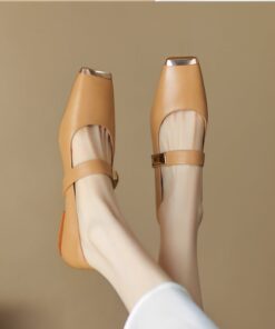 CHIKO Kaisha Square Toe Block Heels Mary Jane Shoes
