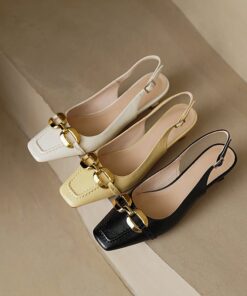 CHIKO Kalyn Square Toe Kitten Heels Slingback Shoes
