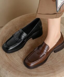 CHIKO Kamaria Square Toe Block Heels Loafers Shoes