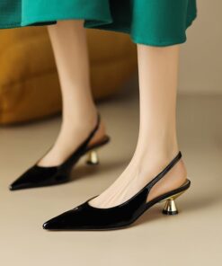 CHIKO Kandyce Pointy Toe Kitten Heels Slingback Shoes