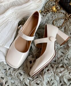 CHIKO Karlyn Square Toe Block Heels Mary Jane Shoes