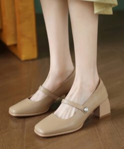 CHIKO Kassia Square Toe Block Heels Mary Jane Shoes