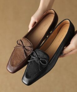 CHIKO Katelee Square Toe Block Heels Loafers Shoes