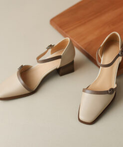 CHIKO Kaydee Square Toe Block Heels Pumps Shoes