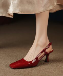 CHIKO Kaylynn Square Toe Stiletto Slingback Shoes