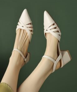 CHIKO Keandra Pointy Toe Block Heels Slingback Shoes