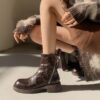Buy CHIKO Kehlani Round Toe Block Heels Ankle Boots online shopping cheap