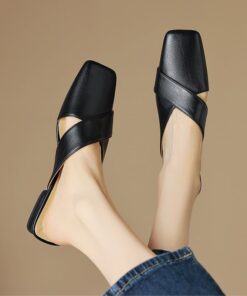CHIKO Keiosha Square Toe Block Heels Clogs/Mules Shoes