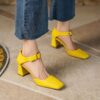 Buy CHIKO Kelcee Square Toe Block Heels Pumps Shoes online shopping cheap