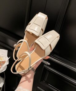 CHIKO Kenisha Square Toe Block Heels Flats Sandals
