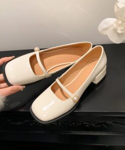 CHIKO Kennisha Square Toe Block Heels Mary Jane Shoes