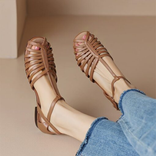 Buy CHIKO Keshara Peep Toe Block Heels T-Strap Shoes online shopping cheap