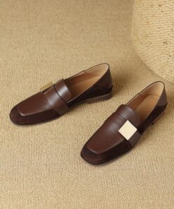 CHIKO Kesi Square Toe Block Heels Loafer Flats