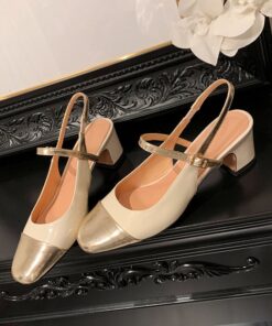 CHIKO Keyona Square Toe Block Heels Slingback Shoes