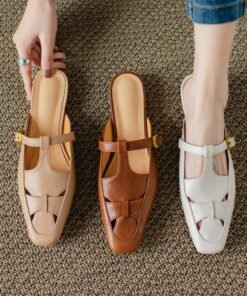 CHIKO Keyosha Square Toe Block Heels Clogs/Mules Shoes