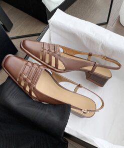 CHIKO Kiauna Square Toe Block Heels Slingback Shoes