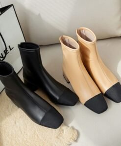 CHIKO Kolina Square Toe Block Heels Ankle Boots