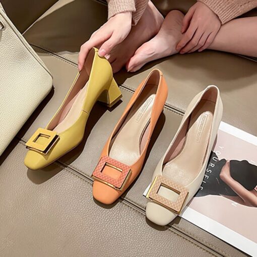 Buy CHIKO Kolleen Square Toe Block Heels Pumps Shoes online shopping cheap