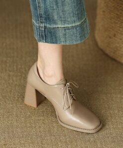 CHIKO Kyah Square Toe Block Heels Oxfords Shoes