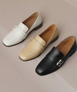 CHIKO Kym Square Toe Block Heels Loafers Shoes