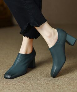 CHIKO Landra Square Toe Block Heels Ankle Boots