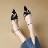 Buy CHIKO Lateasha Pointy Toe Block Heels Slingback Shoes online shopping cheap