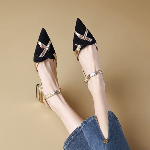 Buy CHIKO Lateasha Pointy Toe Block Heels Slingback Shoes online shopping cheap