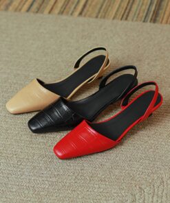 CHIKO Lauralyn Square Toe Kitten Heels Slingback Shoes