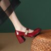 Buy CHIKO Lavonne Round Toe Block Heels Mary Jane Shoes online shopping cheap