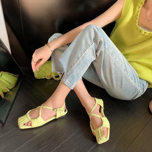 Buy CHIKO Lawren Square Toe Block Heels Flats Sandals online shopping cheap