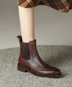 CHIKO Leilani Round Toe Block Heels Ankle Boots