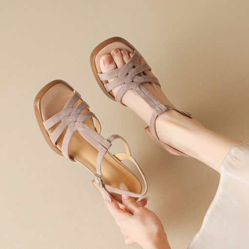 Buy CHIKO Lekeisha Open Toe Block Heels T-Strap Shoes online shopping cheap
